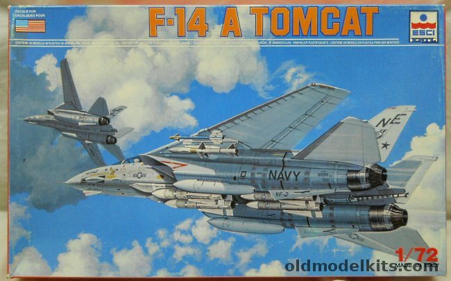 ESCI 1/72 Grumman F-14A Tomcat - VF-2 USS Ranger or VF-103, 9054 plastic model kit